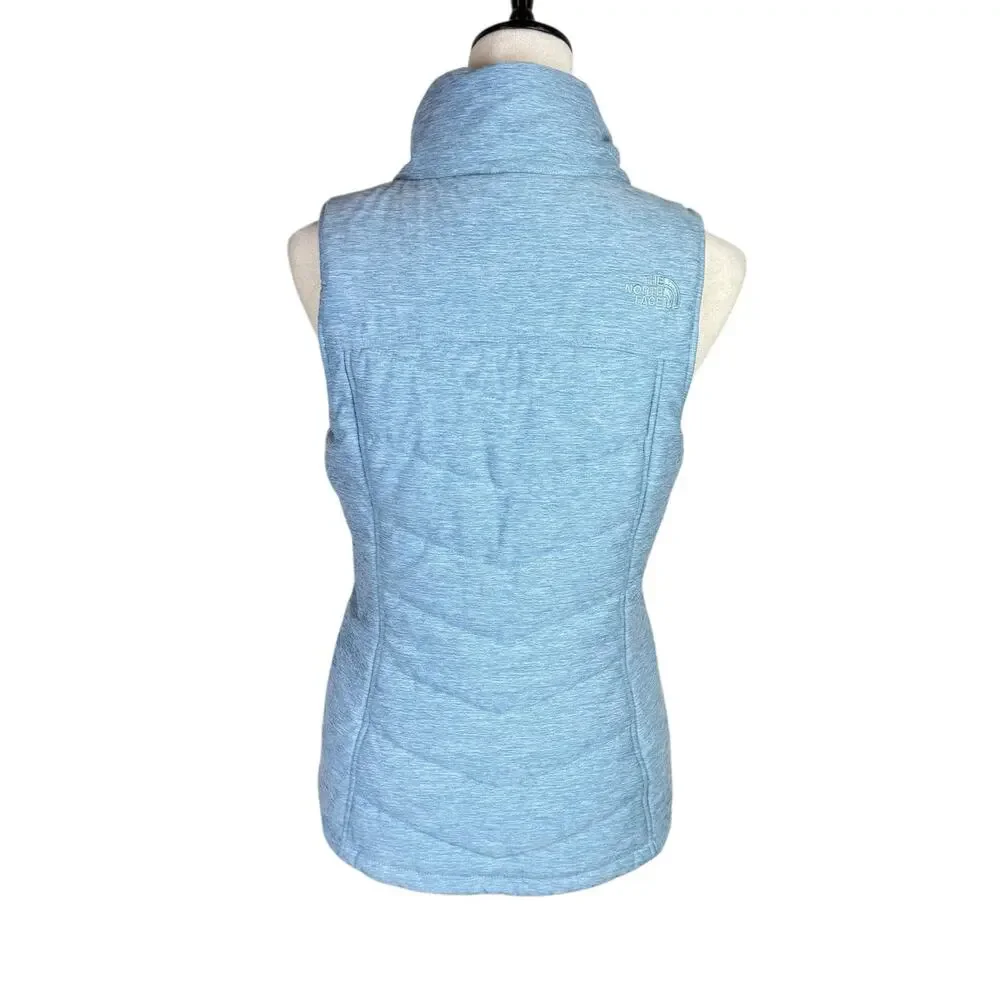 The North Face Women's Heather Blue Zip Up Performance Pseudio Puffer Vest